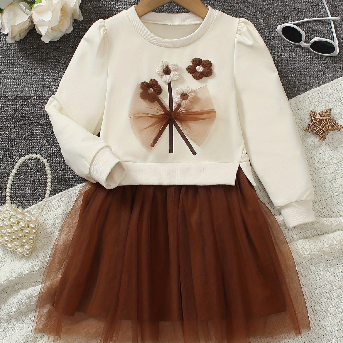 Discover the Charming Floral Embroidered Dress for girls. Perfect for spring and autumn, offering comfort and style for your child.