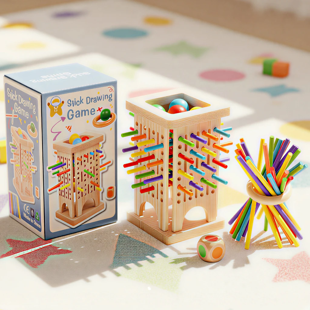 Wooden Pick-Up Sticks Balance Game for Kids (3+ Years)