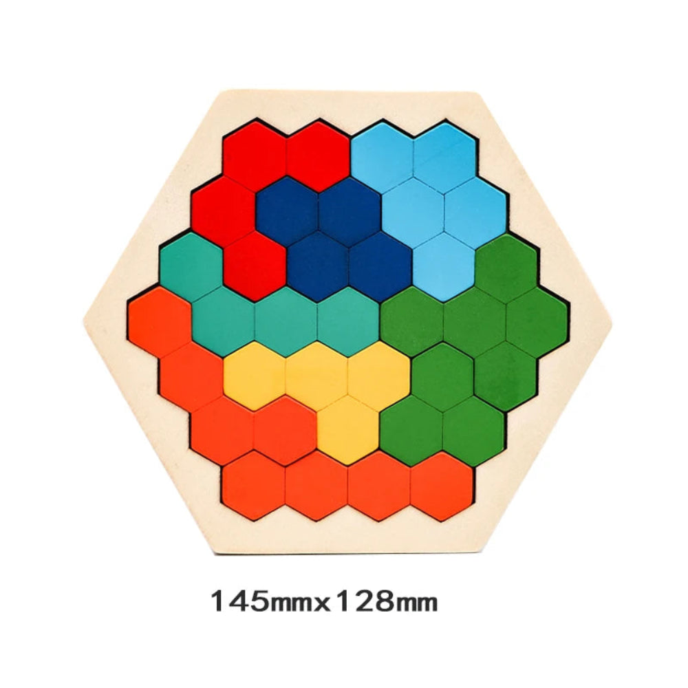 Colorful 3D Montessori wooden puzzle for kids. Safe, educational toy that develops logic, creativity, and fine motor skills through hands-on play.
