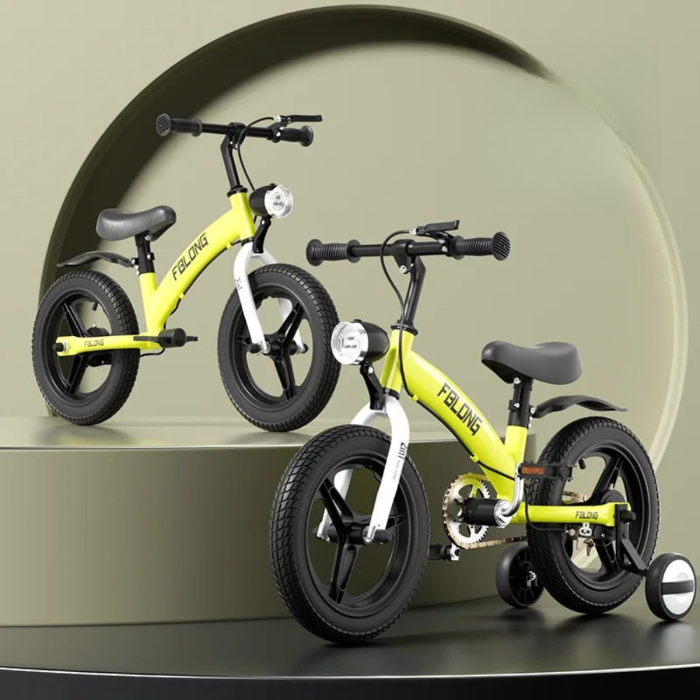 2-in-1 kids balance and pedal bike. Lightweight aluminum frame, safe brakes, and 12” wheels—perfect for ages 1–6 learning to ride with confidence.