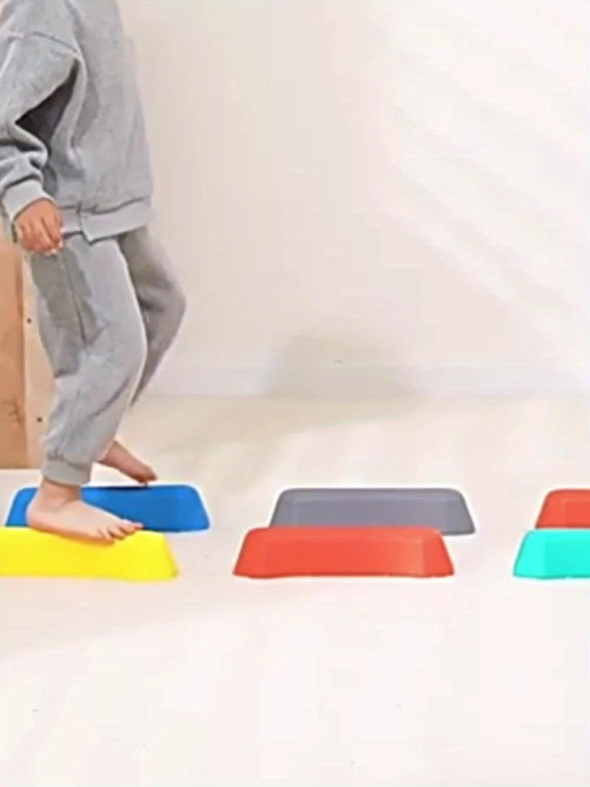 Conjunto de 8 Pedras Coloridas para Caminhada ao Longo do Rio, Conjunto de Pedras de Passagem, Blocos de Equilíbrio Antiderrapantes, Pista de Obstáculos Interior e Exterior, Equipamento de Fitness, Brinquedos Sensoriais