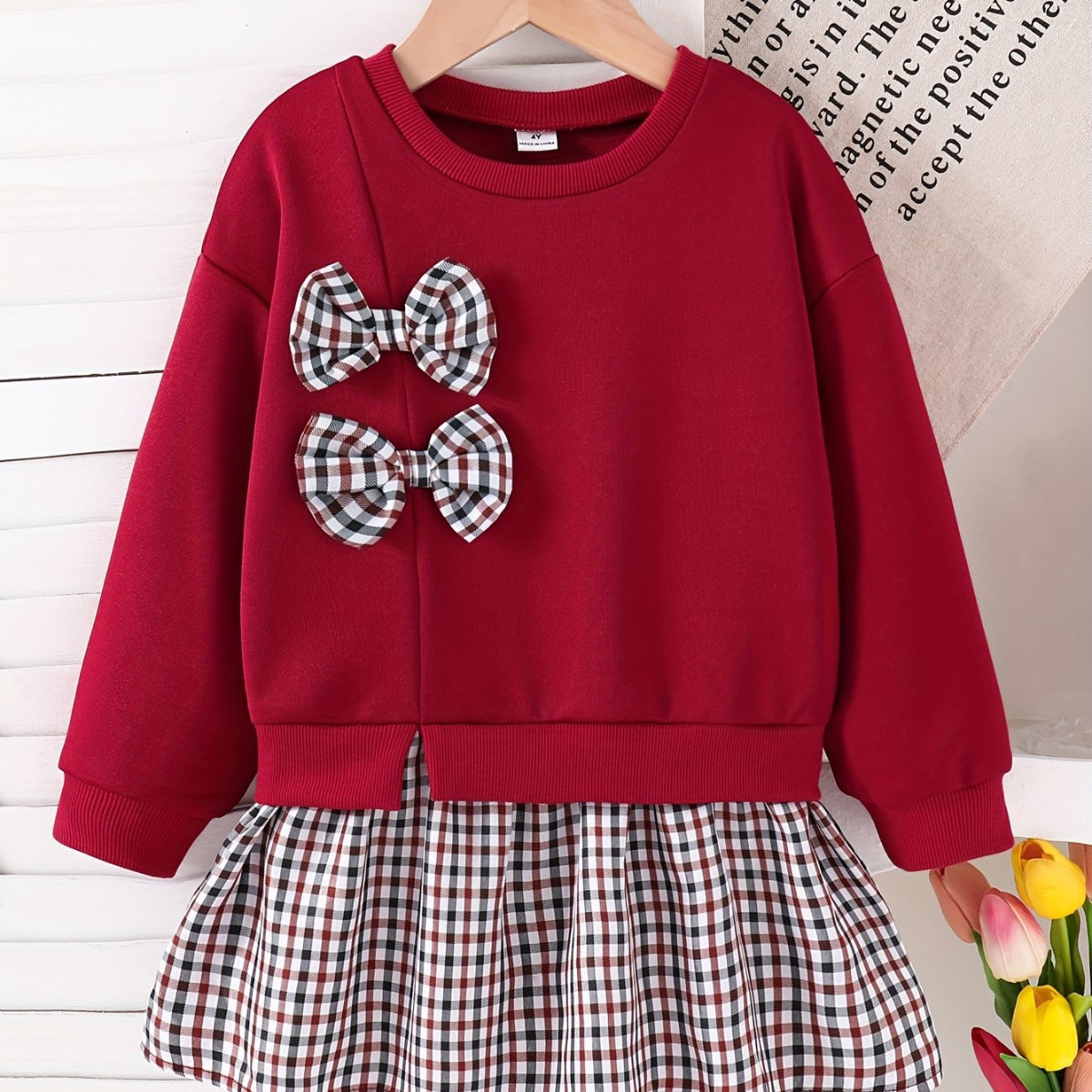 Discover the Charming Plaid Dress with Bow for Girls. Perfect for autumn and winter, offering comfort and style. Explore more at Toosly.