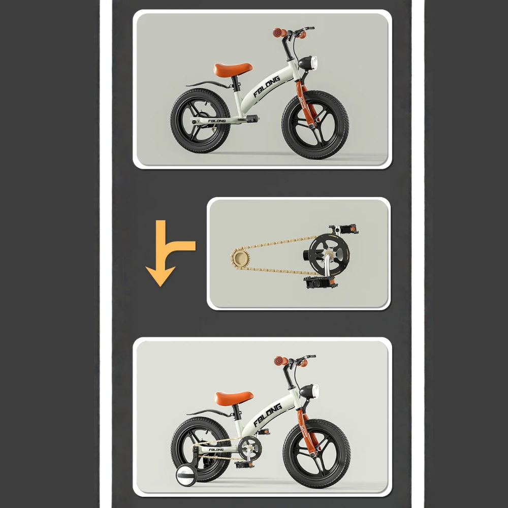 2-in-1 kids balance and pedal bike. Lightweight aluminum frame, safe brakes, and 12” wheels—perfect for ages 1–6 learning to ride with confidence.