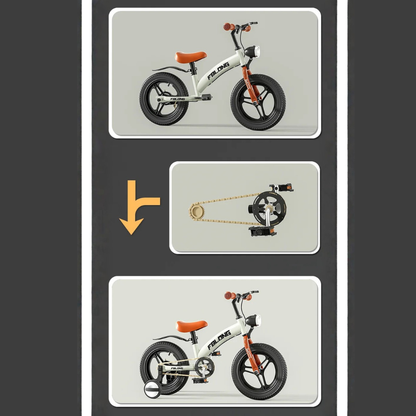 2-in-1 kids balance and pedal bike. Lightweight aluminum frame, safe brakes, and 12” wheels—perfect for ages 1–6 learning to ride with confidence.