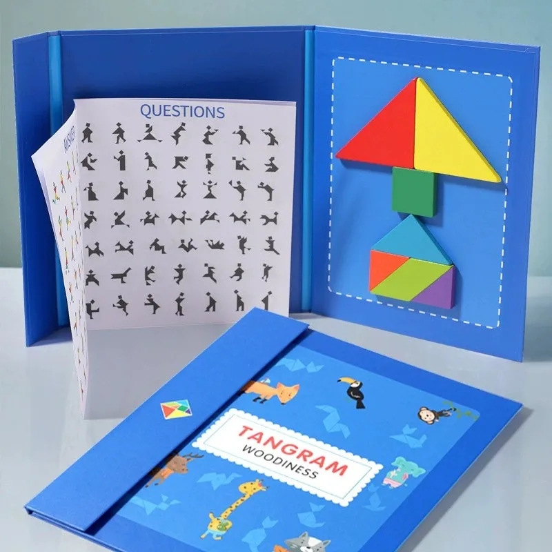 Wooden Magnetic Tangram Puzzle Book (3+ Years)