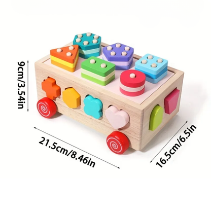 Wooden Shape Sorter Car for Toddlers (18+ Months)