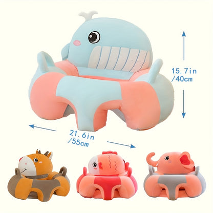 1pc Plush Baby Practice Chair with Padded Seat and Backrest - Soft Mini Learning Sofa for Independence, Balance Development, Furniture (Gray) - for Babies