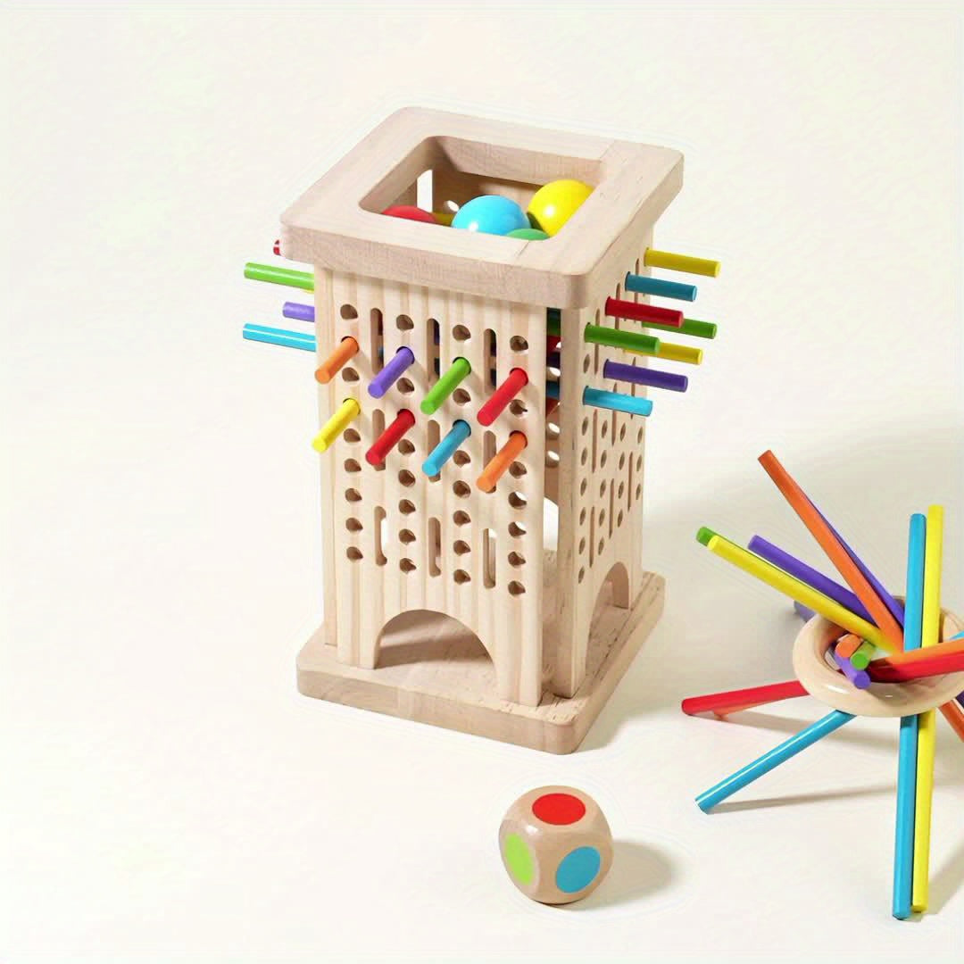 Jogo de Tabuleiro Interativo de Madeira para Pais e Filhos! Jogo 3 em 1 Slapjack com rolo de dados para melhorar foco e equilíbrio, oferecendo múltiplos modos de jogo. Essencial para momentos de qualidade em família, estimulando cognição e habilidades de pensamento. Presentes para encher meias de Natal