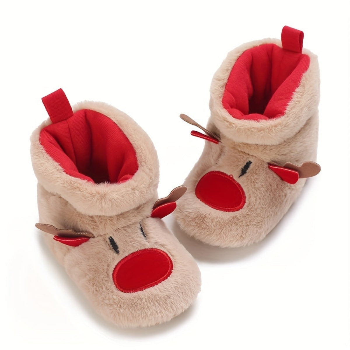 Discover the Cozy Reindeer Baby Booties for a warm and joyful winter. Perfect for first steps. Available at Toosly.