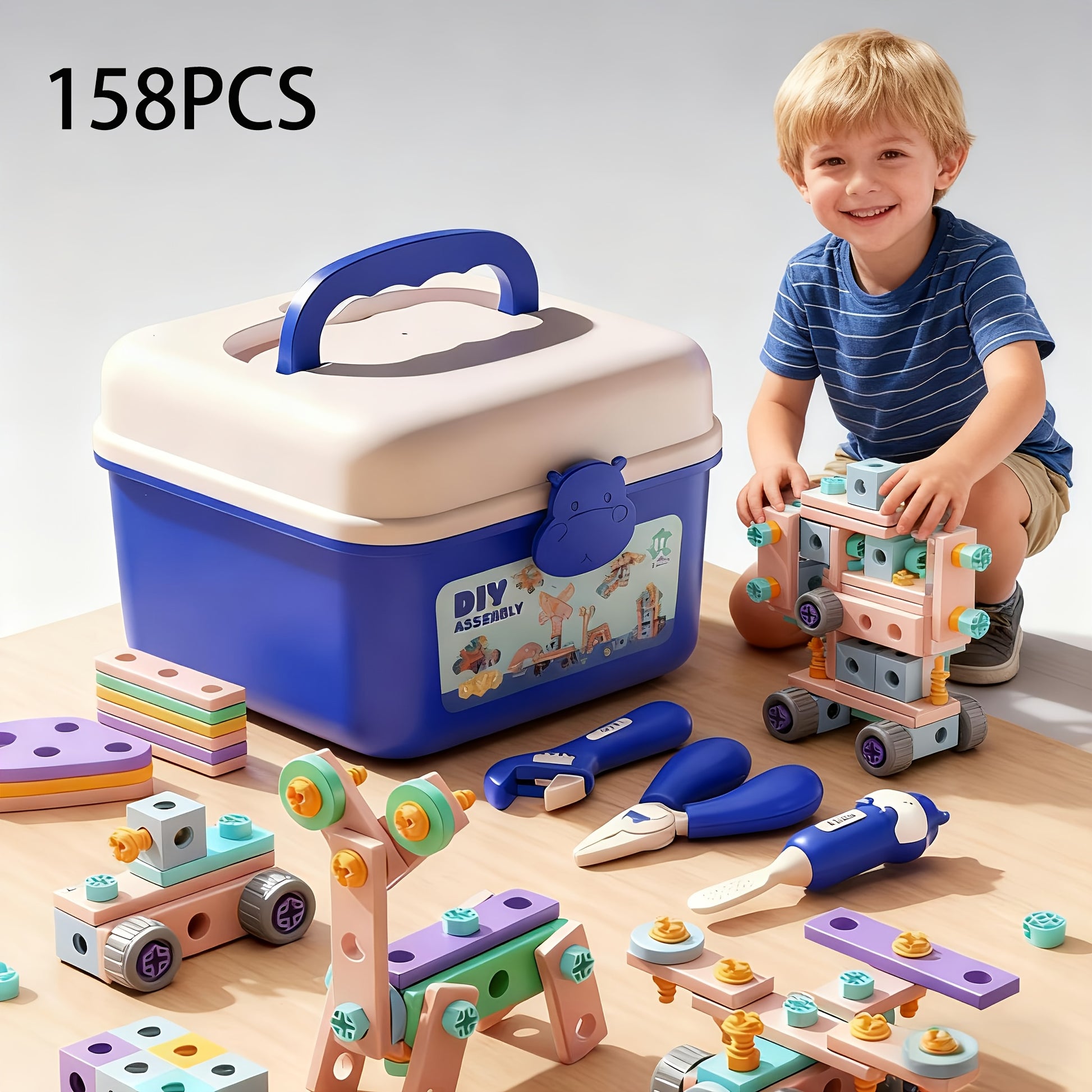 Kit de Ferramentas de Chave de Fenda para Brincadeira de Faz de Conta - Inclui Ferramentas de Desmontagem e Montagem, Parafusos e Kit de Reparo Simulado. Monte Livremente Diferentes Formas, Melhor Presente de Aniversário para Meninos, Presente de Halloween e Natal!