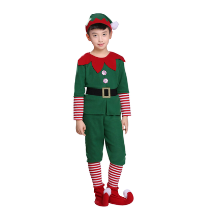 Festive elf costume for kids and adults. Soft, comfy, and perfect for family Christmas parties, photos, and joyful holiday celebrations.