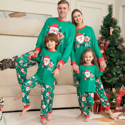 Cute Christmas deer family pajamas. Soft pullover set for parents and kids, perfect for holiday photos, cozy nights, and festive family traditions.