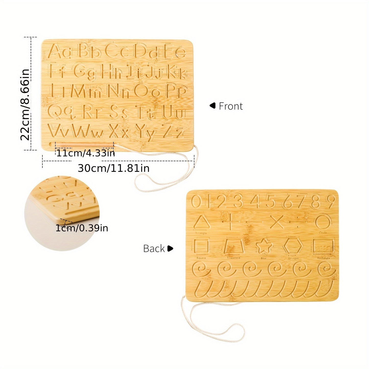 Placa Educativa de Madeira com Alfabeto e Números para Crianças Pequenas | Ferramenta de Aprendizagem Multifuncional com Letras e Números Ranurados | Cor Caqui | Inclui Cordão para Pendurar | Ideal para o Desenvolvimento da Infância | Presente Perfeito para Natal, Halloween, Aniversários, Brincadeiras Educacionais | Placa de Alfabeto Gravada | Feita com Cuidado