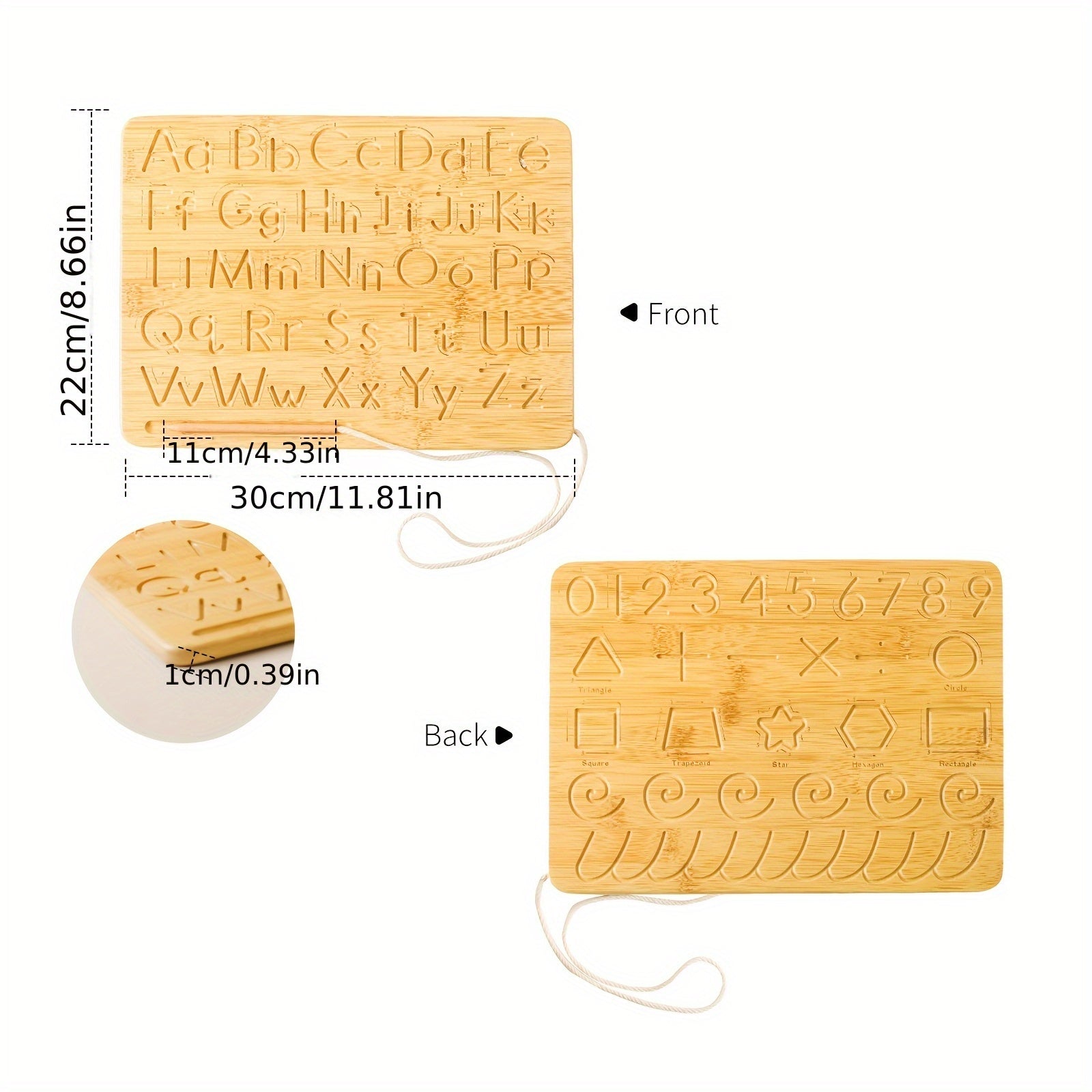 Placa Educativa de Madeira com Alfabeto e Números para Crianças Pequenas | Ferramenta de Aprendizagem Multifuncional com Letras e Números Ranurados | Cor Caqui | Inclui Cordão para Pendurar | Ideal para o Desenvolvimento da Infância | Presente Perfeito para Natal, Halloween, Aniversários, Brincadeiras Educacionais | Placa de Alfabeto Gravada | Feita com Cuidado