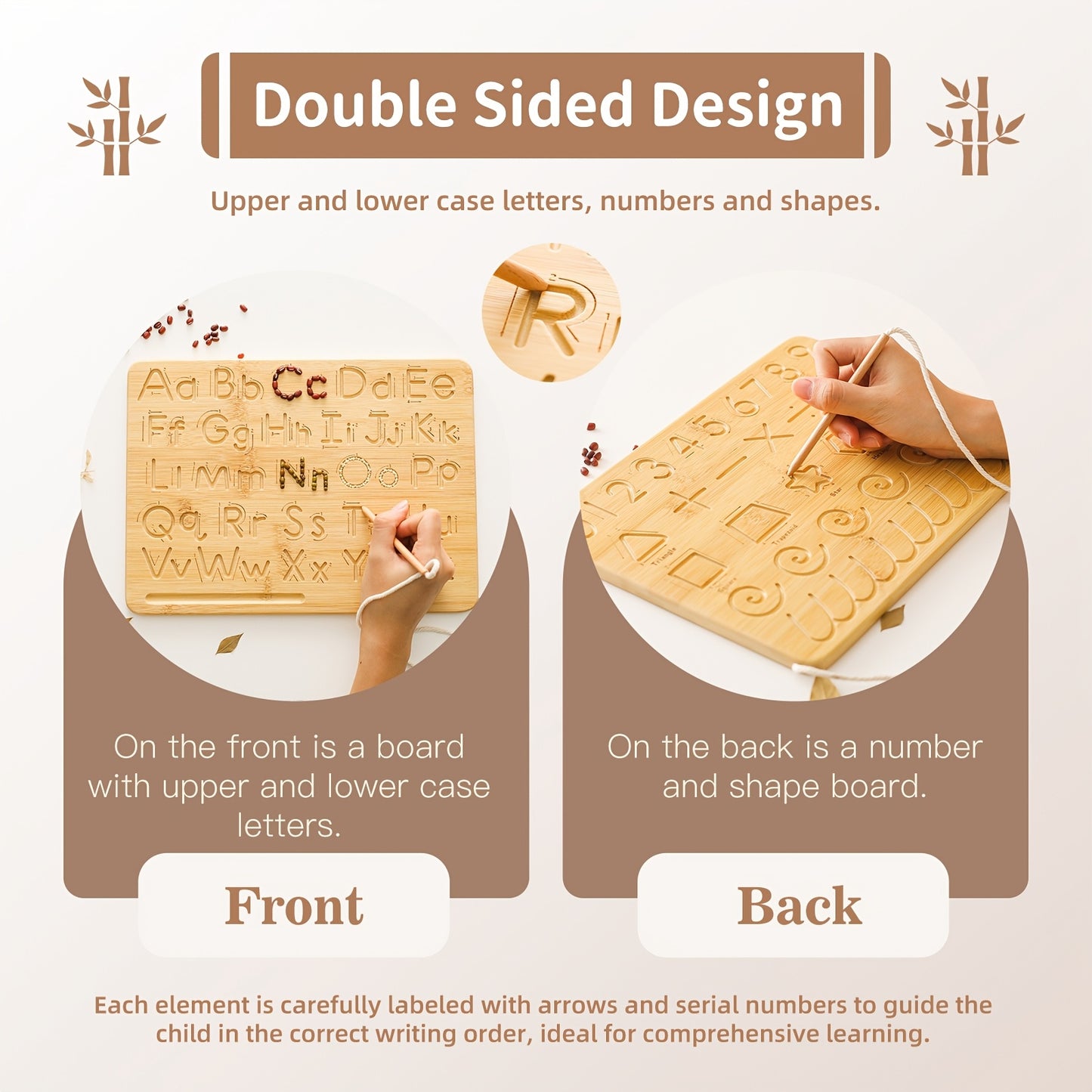 Placa Educativa de Madeira com Alfabeto e Números para Crianças Pequenas | Ferramenta de Aprendizagem Multifuncional com Letras e Números Ranurados | Cor Caqui | Inclui Cordão para Pendurar | Ideal para o Desenvolvimento da Infância | Presente Perfeito para Natal, Halloween, Aniversários, Brincadeiras Educacionais | Placa de Alfabeto Gravada | Feita com Cuidado