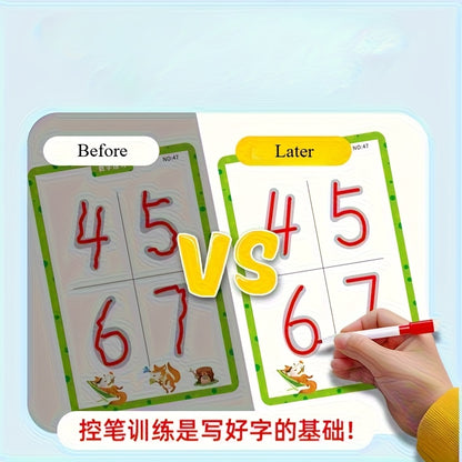 Caderno de Prática Mágica Reutilizável com 32 Páginas | Desenvolvimento do Cérebro Inteiro, Treino de Controle da Caneta e Educação em Desenho | Aprenda Habilidades de Escrita, Material de Papel, Caderno Educativo | Páginas Coloridas | Encadernação Durável | Presentes para Meias de Natal