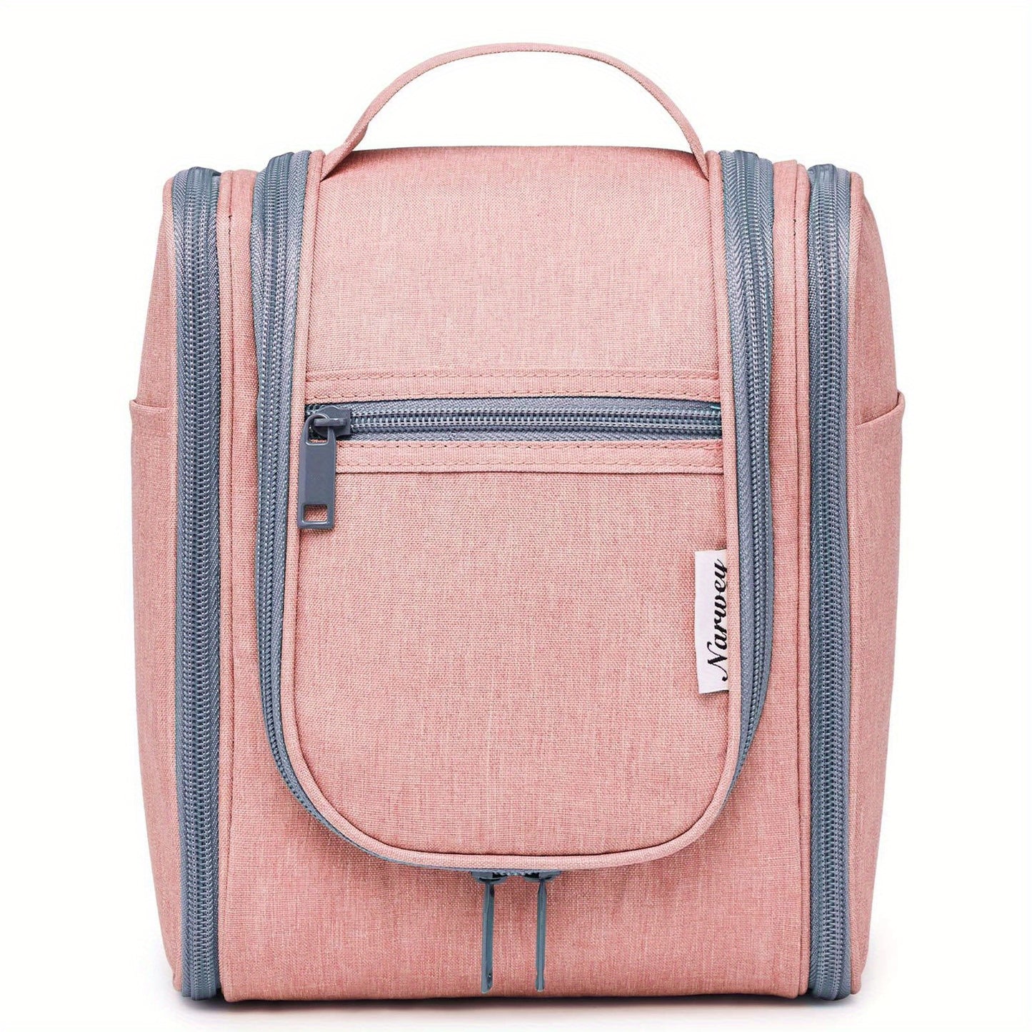 Bolsa de higiene pessoal para viagem suspensa para mulheres - Organizador de cosméticos pequeno com gancho, vários bolsos, separação úmido/seco, fecho de correr suave, tecido durável, leve e elegante, essencial para a noite, melhor presente para adolescentes e viajantes frequentes, bolsa de higiene pessoal para viagem, design elegante, construção sólida, essenciais para férias, design compacto, tecido de alta qualidade, viajantes frequentes