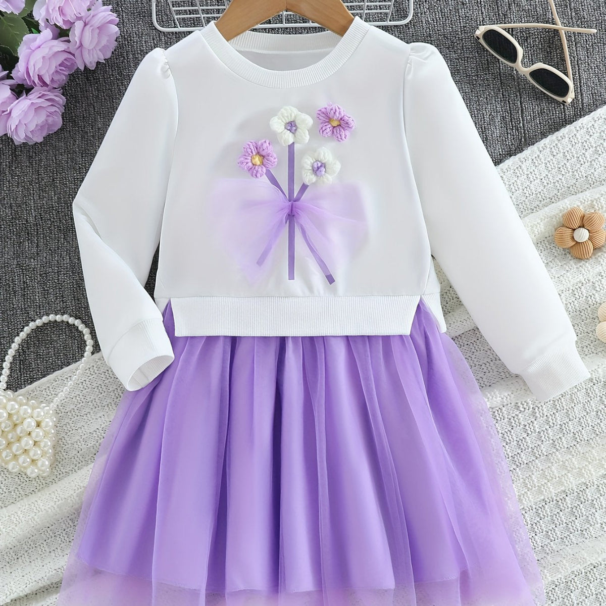 Discover the Charming Floral Embroidered Dress for girls. Perfect for spring and autumn, offering comfort and style for your child.