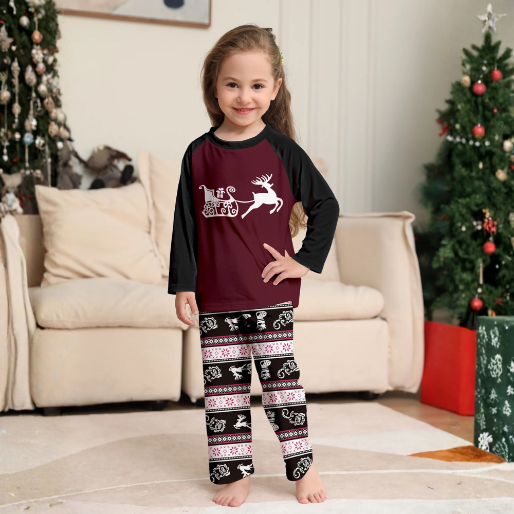 Cute Christmas deer family pajamas. Soft pullover set for parents and kids, perfect for holiday photos, cozy nights, and festive family traditions.