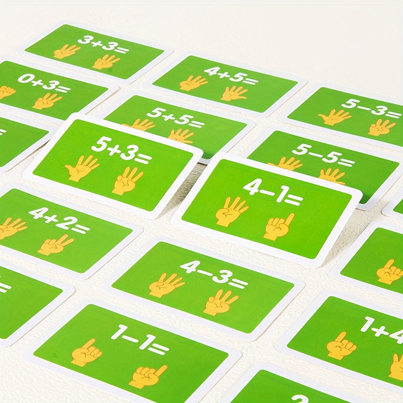 Wooden Clock + Finger Counting 2-In-1 Toy, Wooden Educational Toy, Learn Math by Counting Fingers, Recognize Clock with Pictures, Includes 23 Math Cards And 18 Clock Cards, Suitable for Children Aged 3-6 Yearschristmas Stocking Stuffers