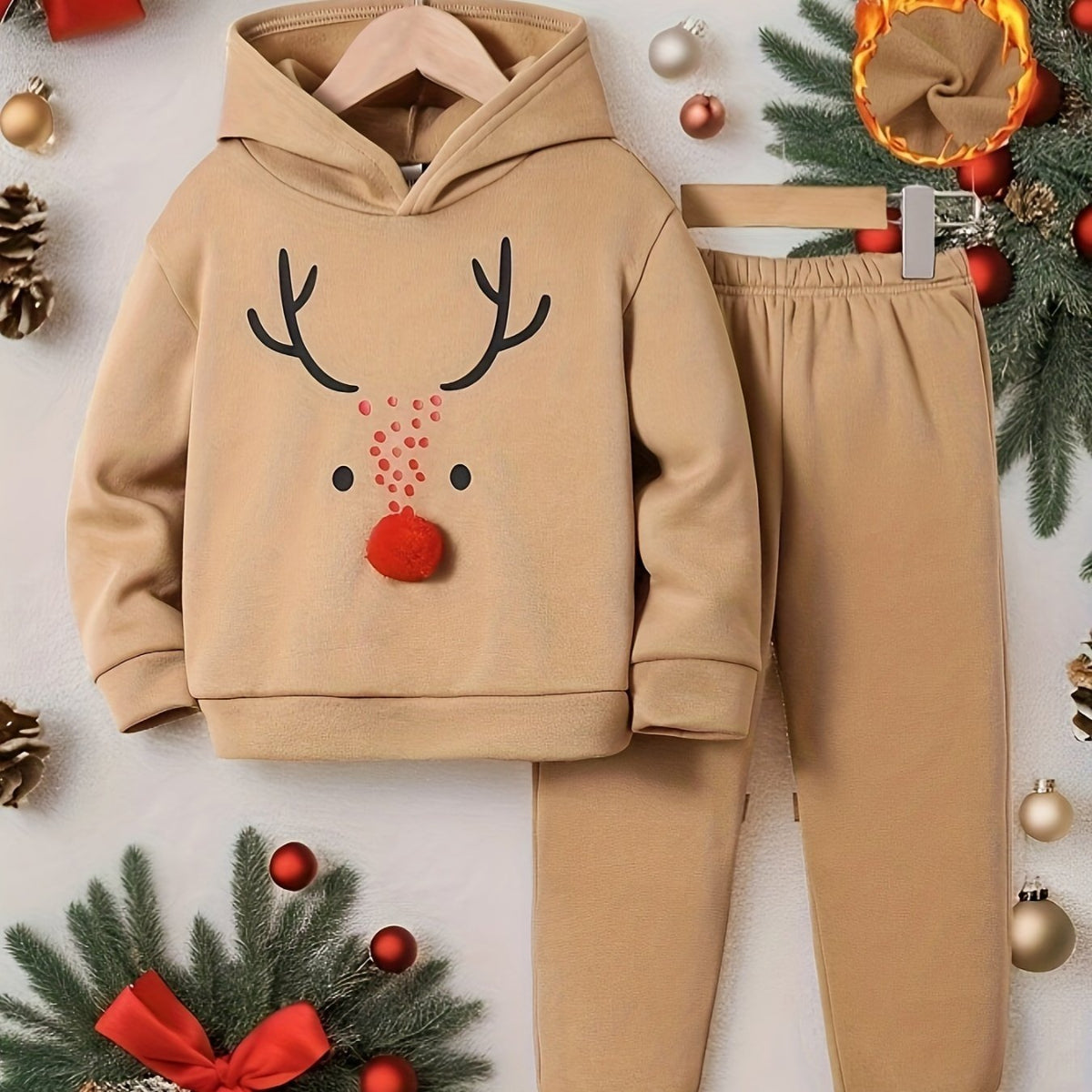 Discover warmth and festive fun with our Cozy Reindeer Hoodie & Sweatpants Set. Perfect for joyful adventures. Shop now at Toosly.
