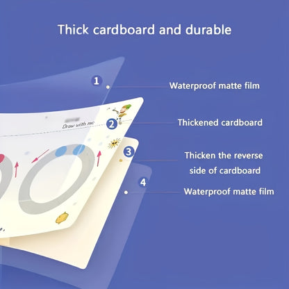 Caderno de Prática Mágica Reutilizável com 32 Páginas | Desenvolvimento do Cérebro Inteiro, Treino de Controle da Caneta e Educação em Desenho | Aprenda Habilidades de Escrita, Material de Papel, Caderno Educativo | Páginas Coloridas | Encadernação Durável | Presentes para Meias de Natal
