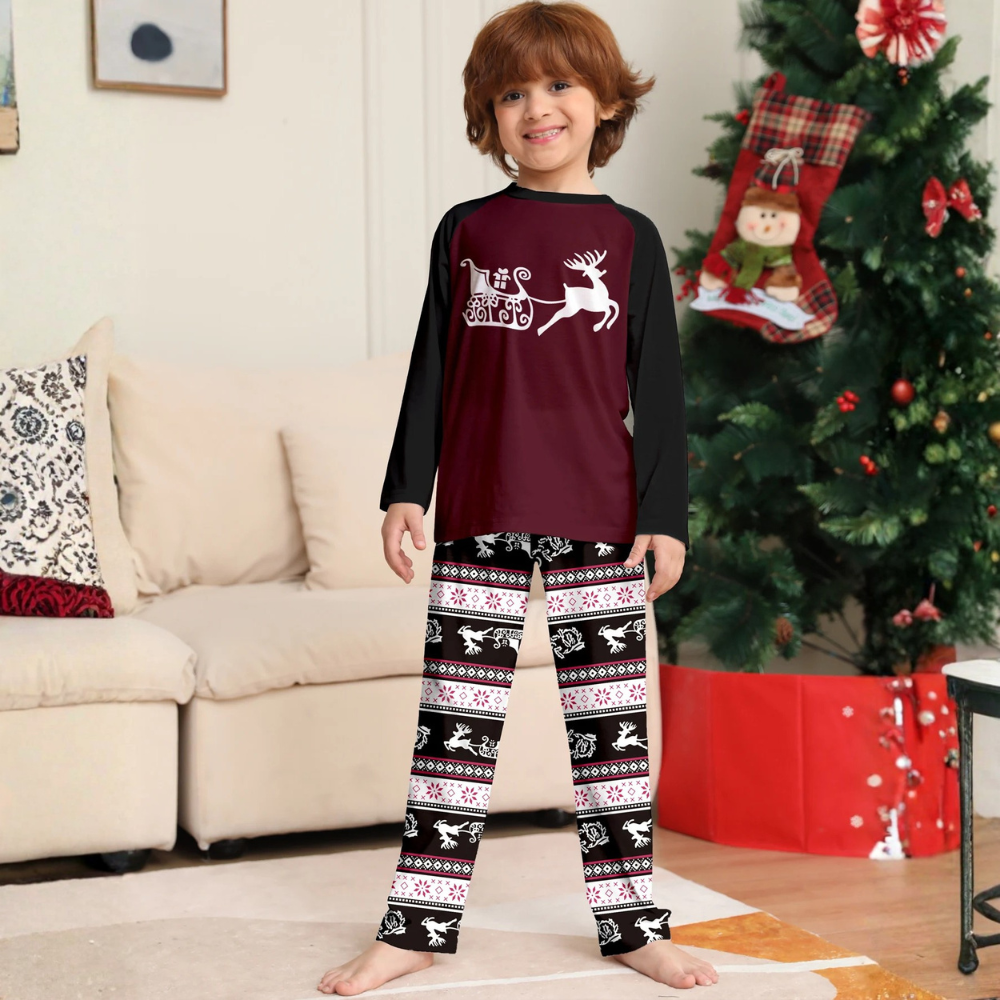 Cute Christmas deer family pajamas. Soft pullover set for parents and kids, perfect for holiday photos, cozy nights, and festive family traditions.