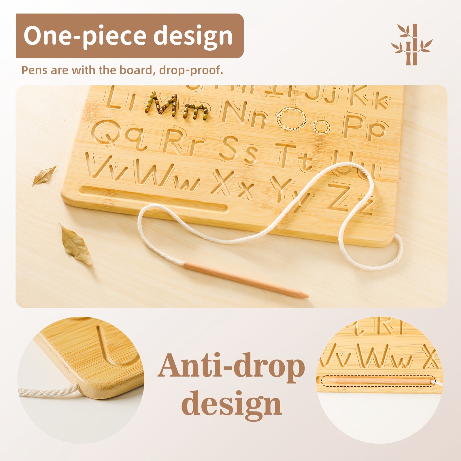 Placa Educativa de Madeira com Alfabeto e Números para Crianças Pequenas | Ferramenta de Aprendizagem Multifuncional com Letras e Números Ranurados | Cor Caqui | Inclui Cordão para Pendurar | Ideal para o Desenvolvimento da Infância | Presente Perfeito para Natal, Halloween, Aniversários, Brincadeiras Educacionais | Placa de Alfabeto Gravada | Feita com Cuidado