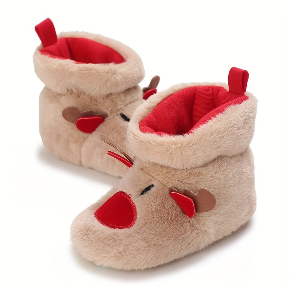 Discover the Cozy Reindeer Baby Booties for a warm and joyful winter. Perfect for first steps. Available at Toosly.