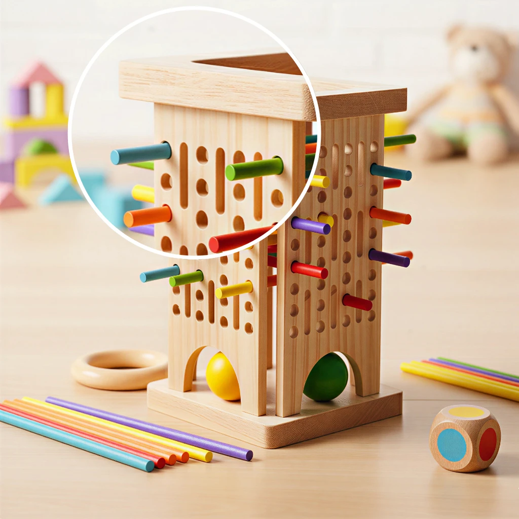 Wooden Pick-Up Sticks Balance Game for Kids (3+ Years)