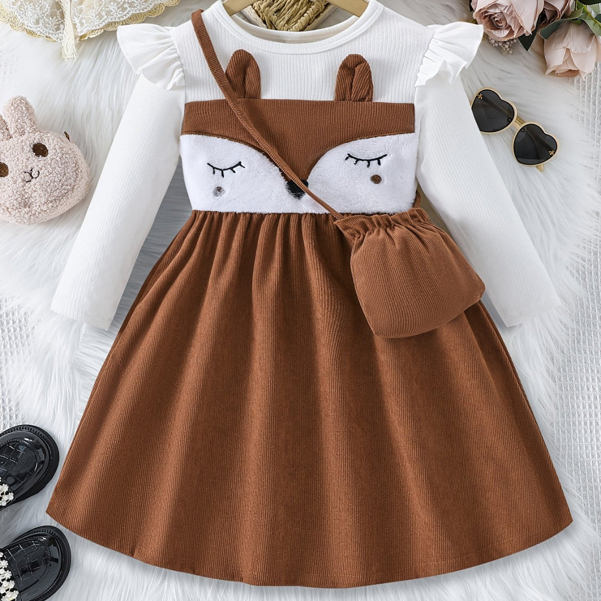 Discover the Charming Long Sleeve Bunny Dress for Girls. Perfect for joyful outings, combining comfort and style. Shop at Toosly.