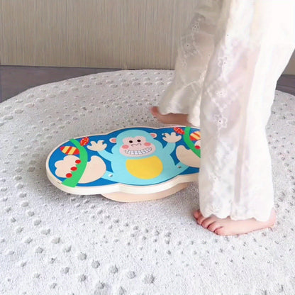 Placa de Equilíbrio de Madeira para Treino Sensorial de Equilíbrio em Casa - Equipamento Esportivo Interno