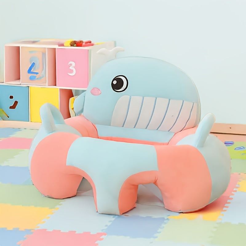 1pc Plush Baby Practice Chair with Padded Seat and Backrest - Soft Mini Learning Sofa for Independence, Balance Development, Furniture (Gray) - for Babies