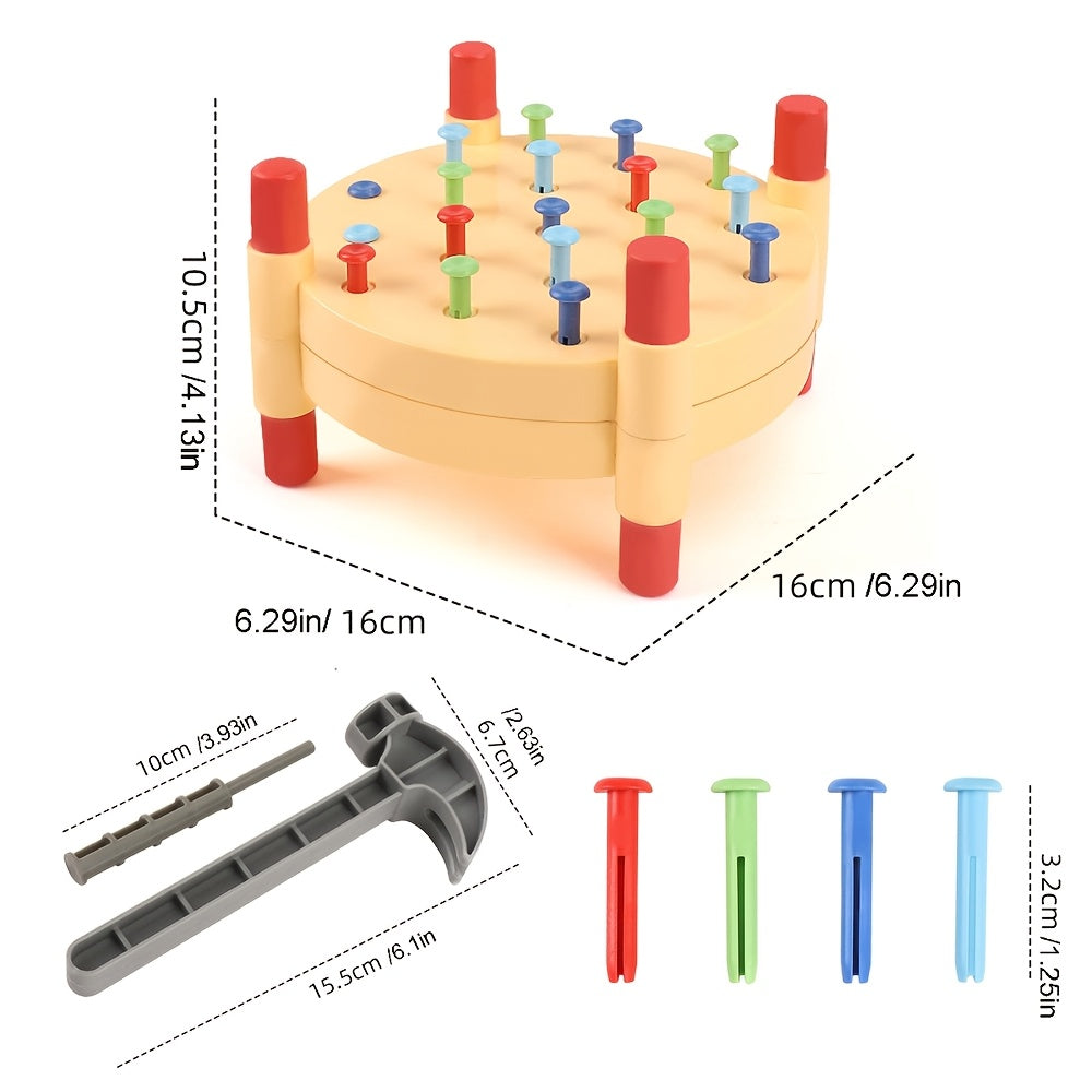 Brinquedo de Martelar Pregos para Crianças, Desenvolvimento Educacional de Habilidades Motoras Finas, Playset de Construção em Plástico, Vermelho &, Perfeito para Crianças em Idade Pré-Escolar, Ideal para Presentes de Natal & Ano Novo, Enchimentos de Meias de Natal