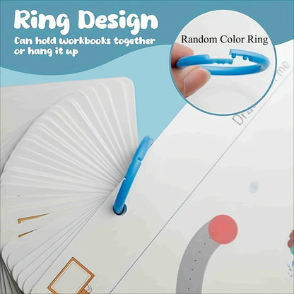 Caderno de Prática Mágica Reutilizável com 32 Páginas | Desenvolvimento do Cérebro Inteiro, Treino de Controle da Caneta e Educação em Desenho | Aprenda Habilidades de Escrita, Material de Papel, Caderno Educativo | Páginas Coloridas | Encadernação Durável | Presentes para Meias de Natal