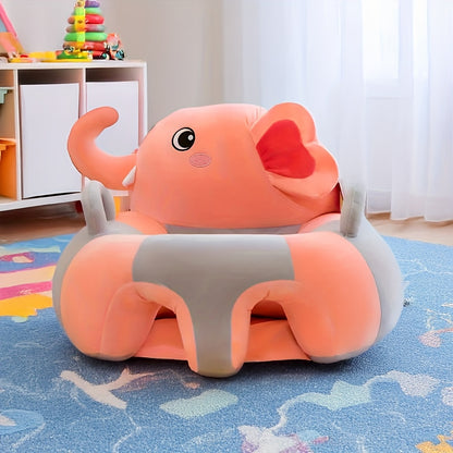 1pc Plush Baby Practice Chair with Padded Seat and Backrest - Soft Mini Learning Sofa for Independence, Balance Development, Furniture (Gray) - for Babies