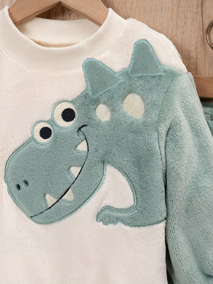 Discover the Cozy Coral Fleece Kids Set with playful animal embroidery. Perfect for warmth and comfort. Shop now at Toosly.