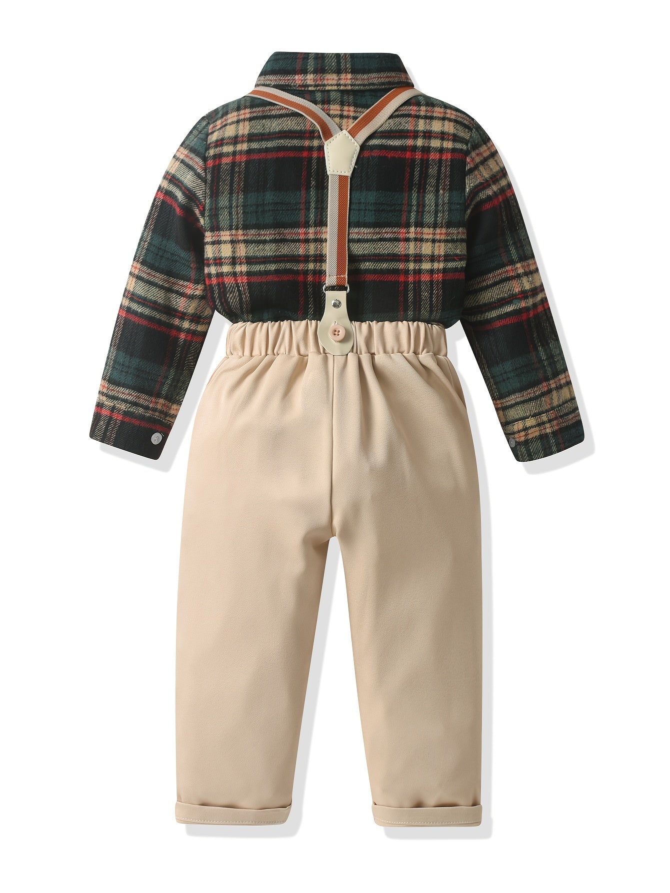 Conjunto de 2 Peças para Meninos Estilo Gentleman com Gravata Xadrez, Ideal para Palestras e Festas de Aniversário