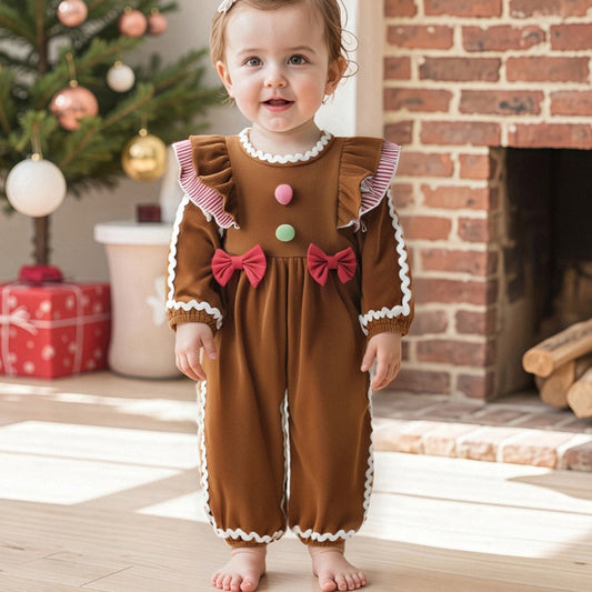 Discover the Charming Holiday Romper for Baby Girls. Soft, cozy, and perfect for festive moments. Ideal for 0-18 months.