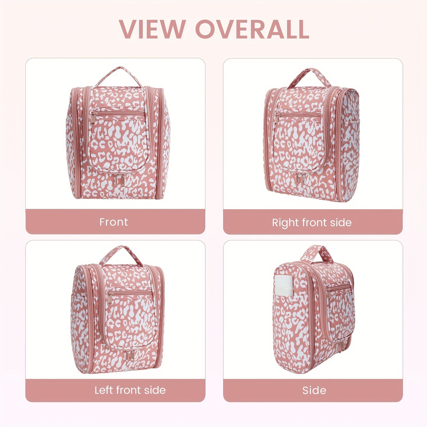 Bolsa de higiene pessoal para viagem suspensa para mulheres - Organizador de cosméticos pequeno com gancho, vários bolsos, separação úmido/seco, fecho de correr suave, tecido durável, leve e elegante, essencial para a noite, melhor presente para adolescentes e viajantes frequentes, bolsa de higiene pessoal para viagem, design elegante, construção sólida, essenciais para férias, design compacto, tecido de alta qualidade, viajantes frequentes