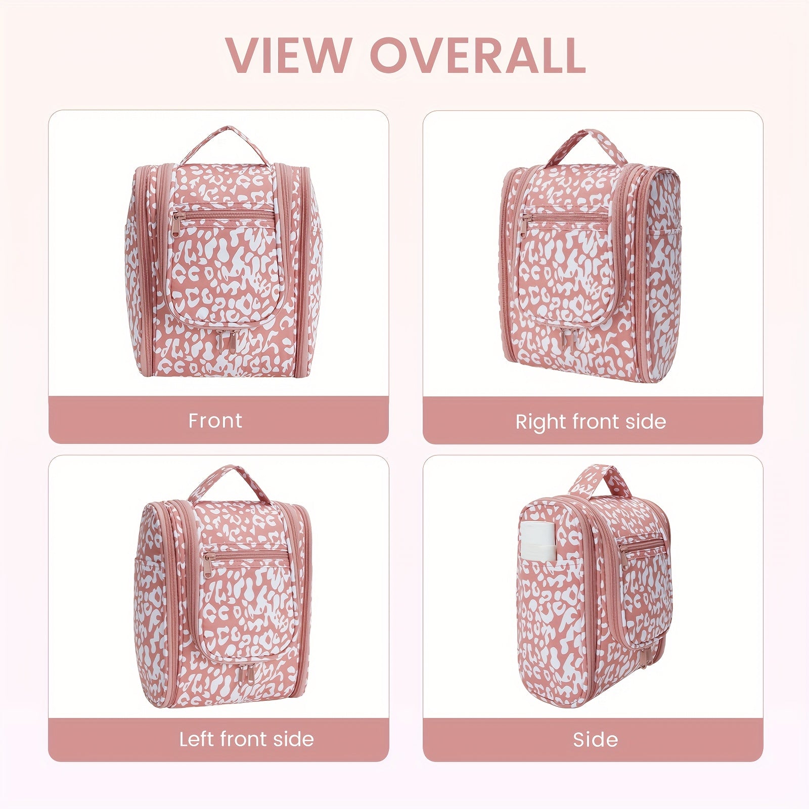 Bolsa de higiene pessoal para viagem suspensa para mulheres - Organizador de cosméticos pequeno com gancho, vários bolsos, separação úmido/seco, fecho de correr suave, tecido durável, leve e elegante, essencial para a noite, melhor presente para adolescentes e viajantes frequentes, bolsa de higiene pessoal para viagem, design elegante, construção sólida, essenciais para férias, design compacto, tecido de alta qualidade, viajantes frequentes