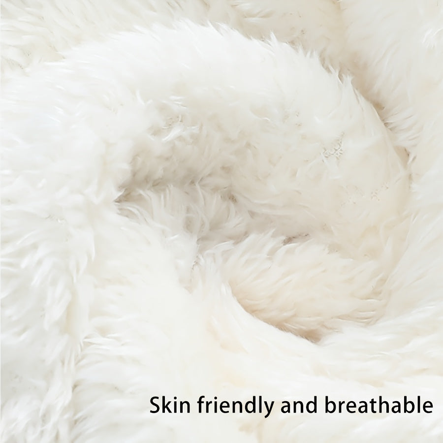 Capa de bebê para vento, 1 peça - Design de urso branco macio e confortável com olhos e boca pretos, cobertor de bebê portátil para uso ao ar livre, capa de carrinho de bebê, presente de Natal e Páscoa, cobertor de bebê, acessório de carrinho de bebê, design divertido, tecido durável