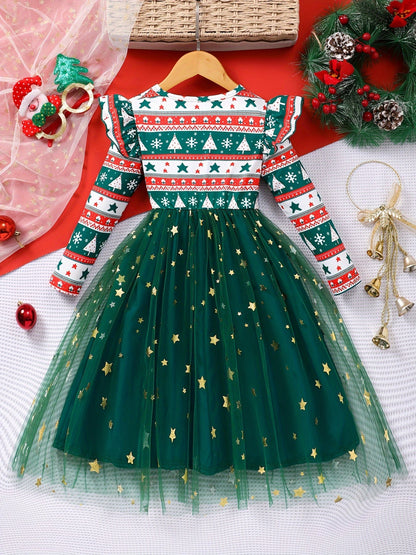 Discover the perfect Christmas dress for girls with our festive long sleeve design. Comfortable, stylish, and easy to care for, ideal for holiday celebrations.