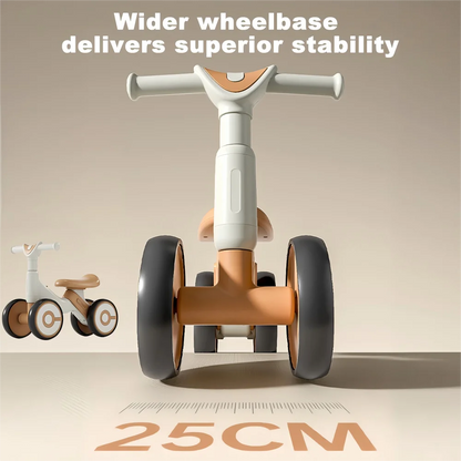 Baby balance bike with 4 wheels. Safe, lightweight, and fun ride-on toy that builds balance, coordination, and confidence for toddlers.