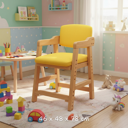 Adjustable montessori wooden kids chair for dining and study. Safe, ergonomic, and durable design that grows with your child in comfort and style.