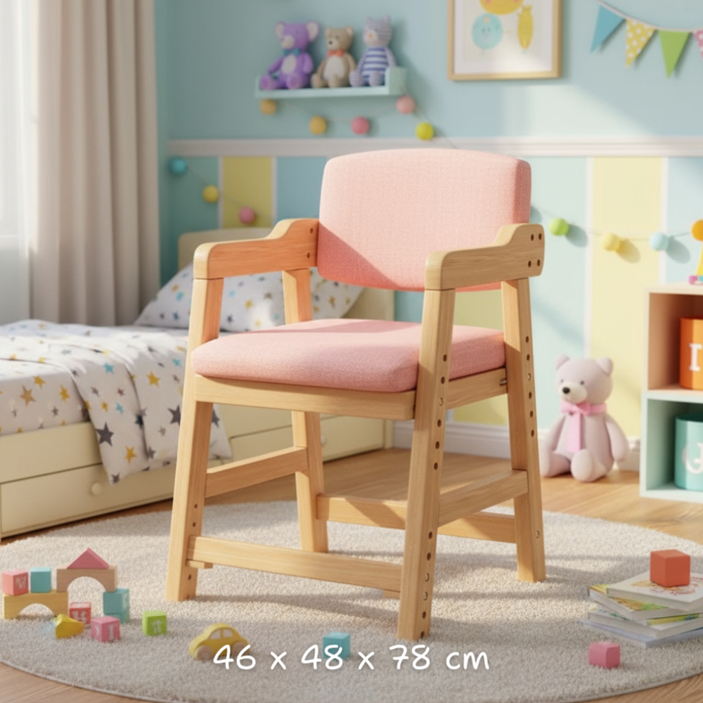 Adjustable montessori wooden kids chair for dining and study. Safe, ergonomic, and durable design that grows with your child in comfort and style.