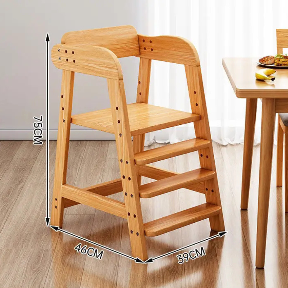 Adjustable montessori wooden kids chair for dining and study. Safe, ergonomic, and durable design that grows with your child in comfort and style.