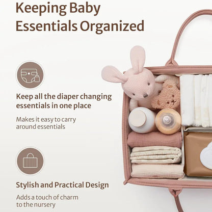 Cotton rope diaper caddy for baby essentials. Stylish, sturdy, and portable organizer that keeps nursery items neat and within reach.