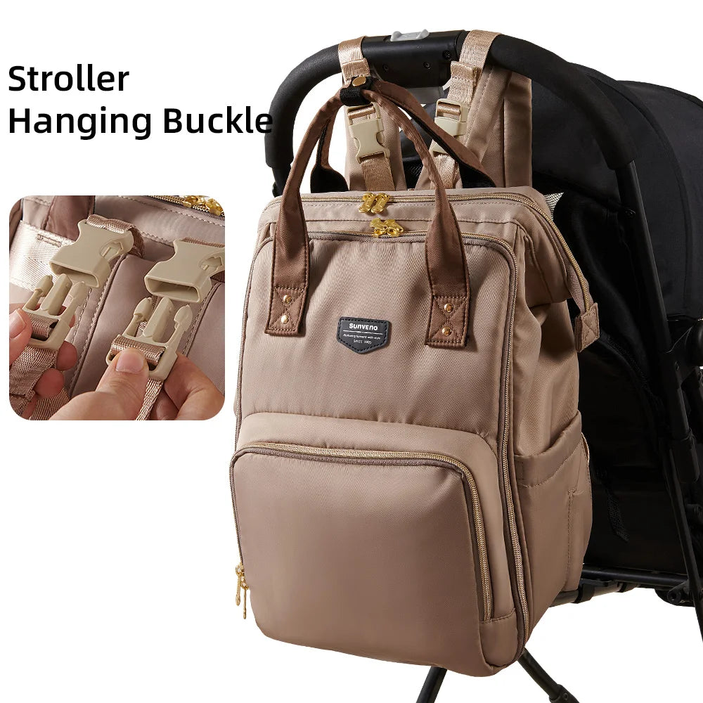 Spacious waterproof diaper backpack for moms and dads. Stylish, durable, and perfect for travel and everyday baby care.