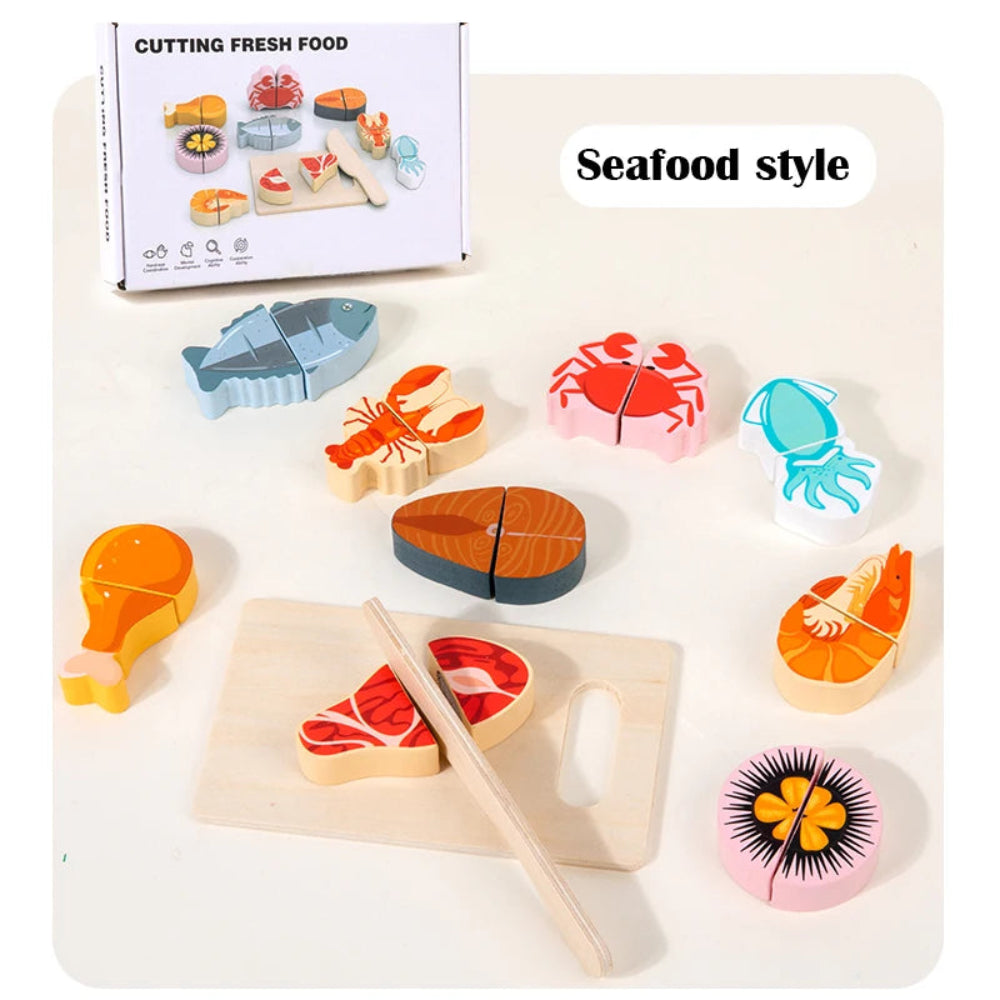 Wooden fruit cutting toy for kids. Safe, eco-friendly, and fun Montessori play that builds creativity, coordination, and healthy habits.
